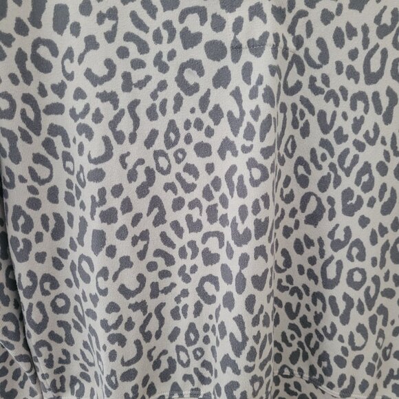 Jenni Intimates Leopard Print Knit Hoodie Womens Size XS Lightweight Soft Cozy - Picture 6 of 8